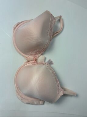 Victoria's Secret Pale Blush Satin Bra with Lace Accent